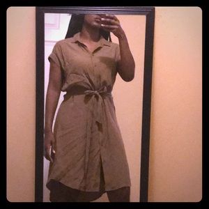 Olive Green Shirt Dress
